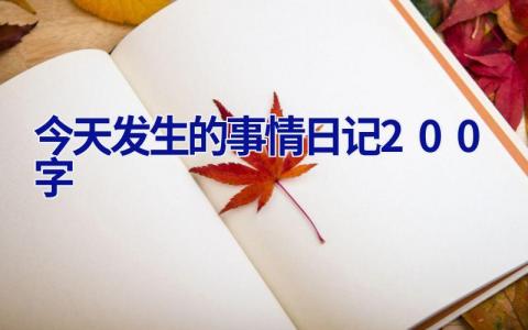 今天发生的事情日记200字