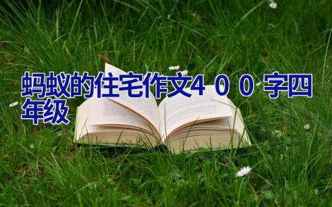 蚂蚁的住宅作文400字四年级